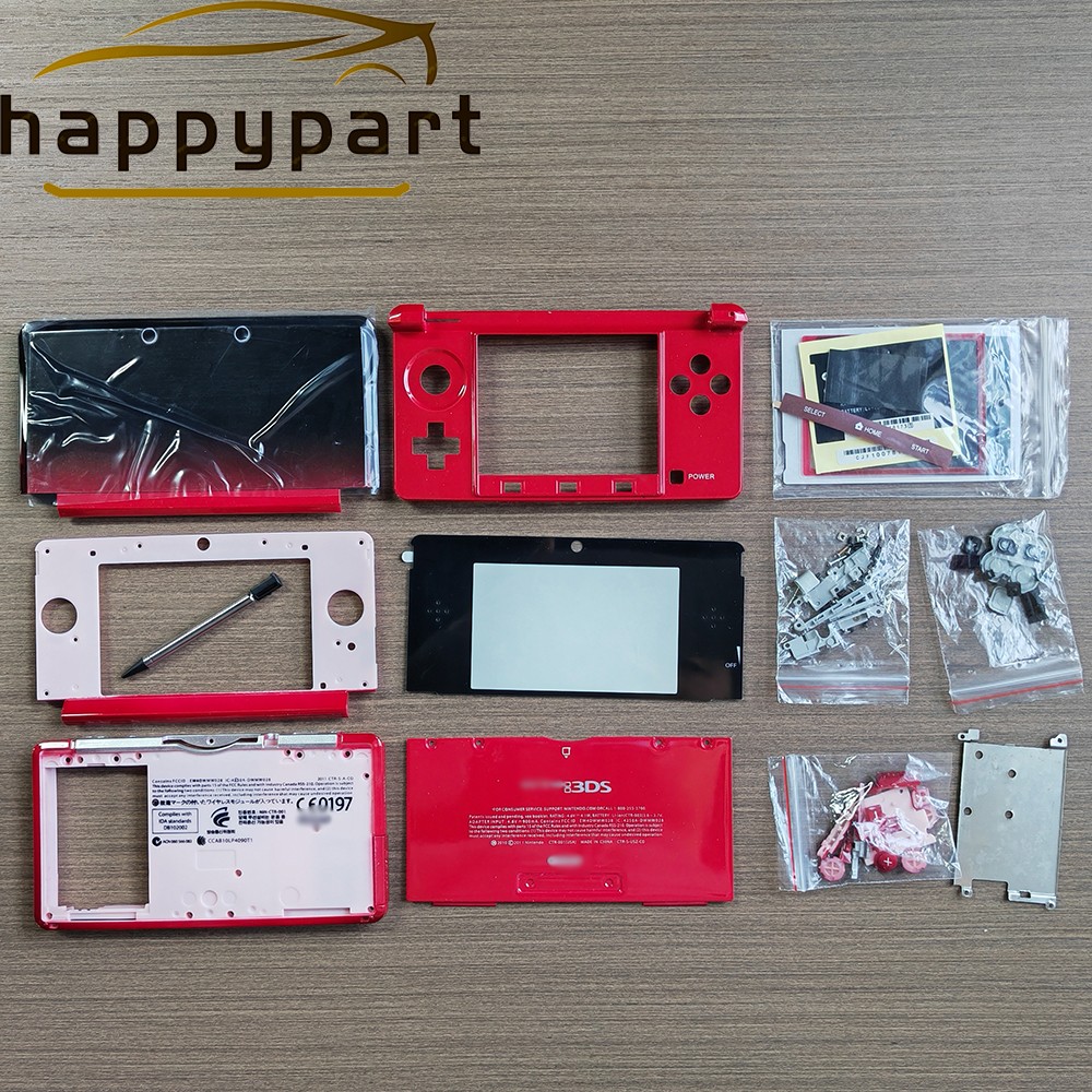 For Nintendo 3DS System Replacement Screen Console Full Housing Shell Case Red