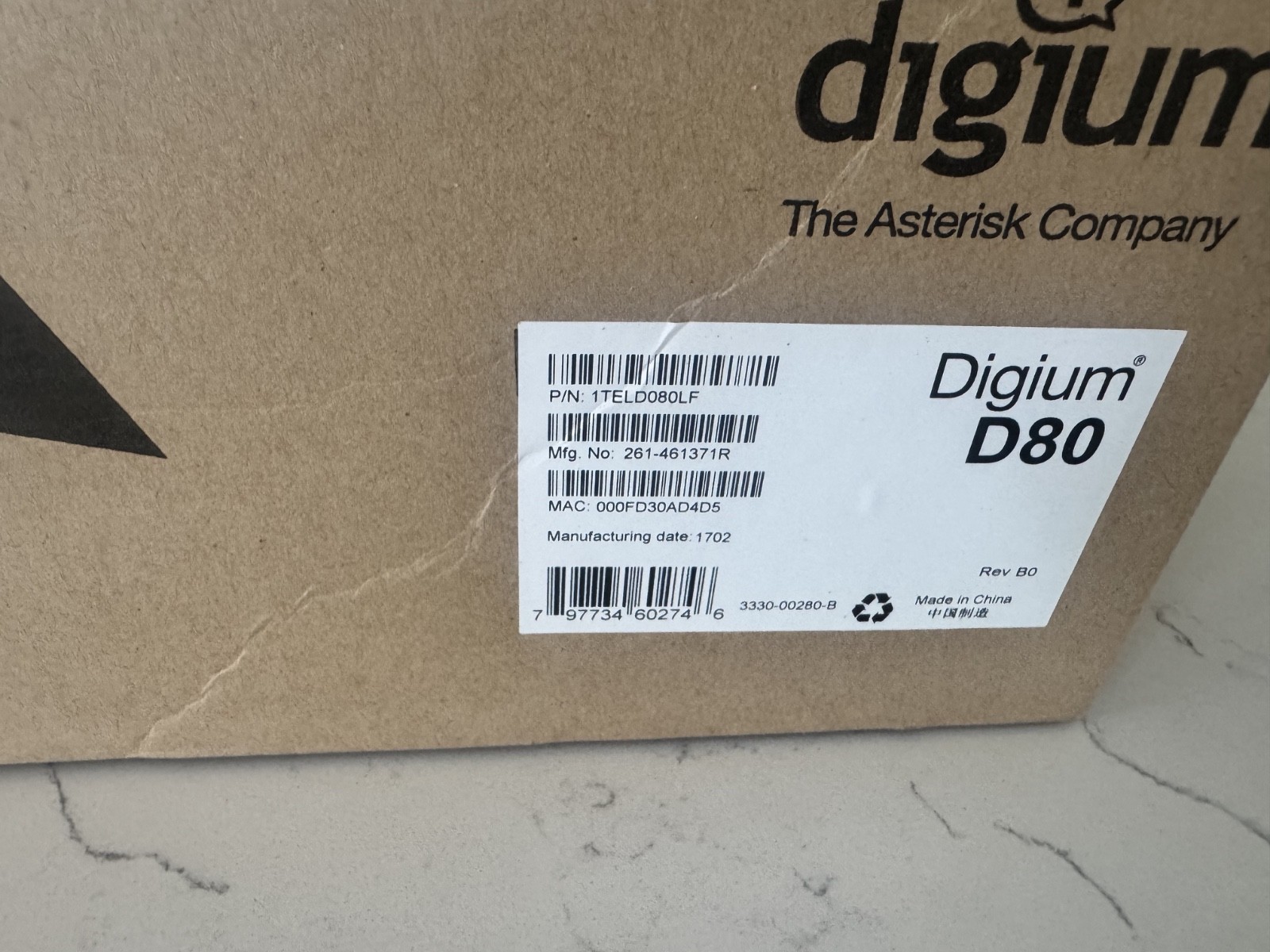 Digium D80 Gigabit Touchscreen IP Phone (1TELD080LF) - Brand New