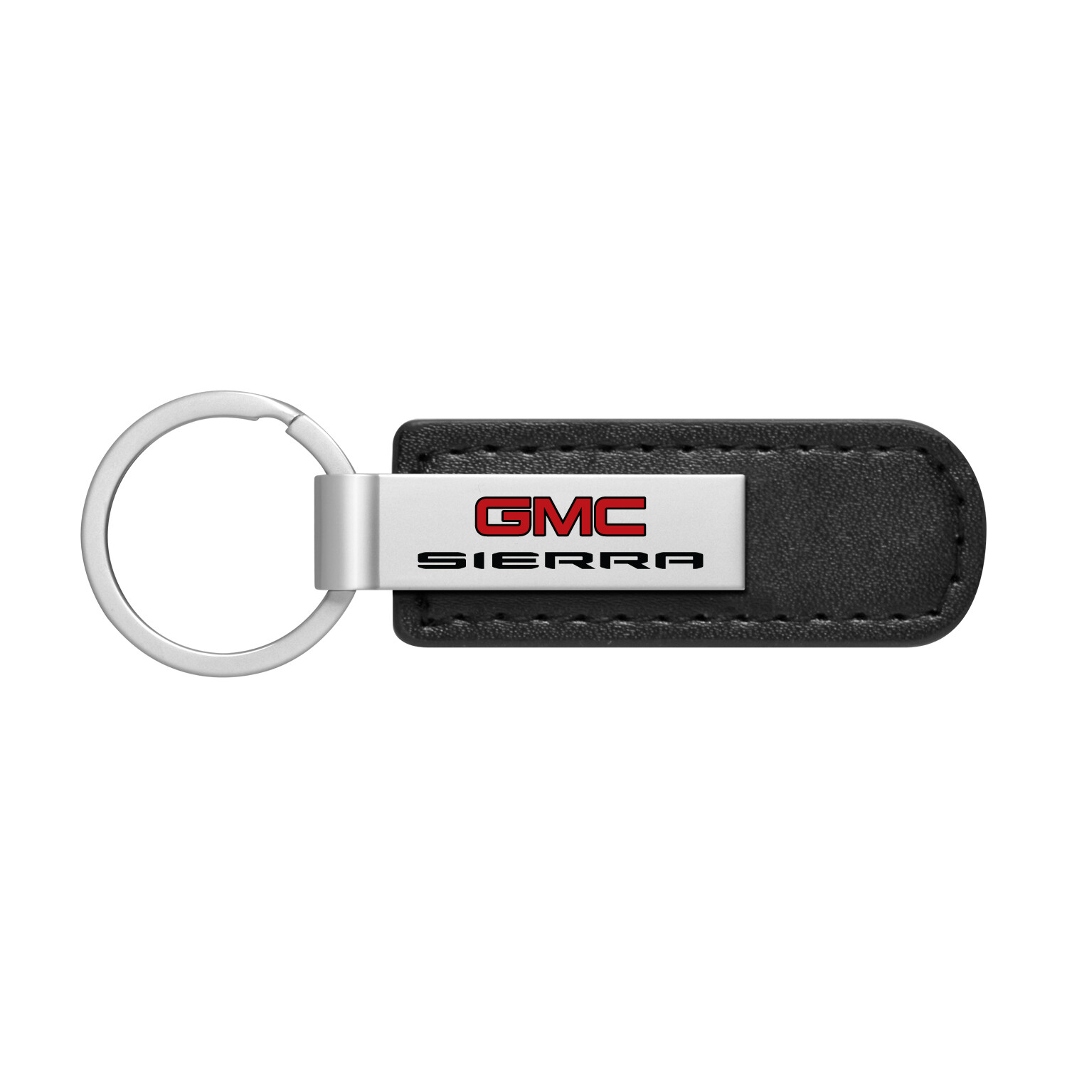 GMC Sierra PU Leather Silver Metal Key Chain