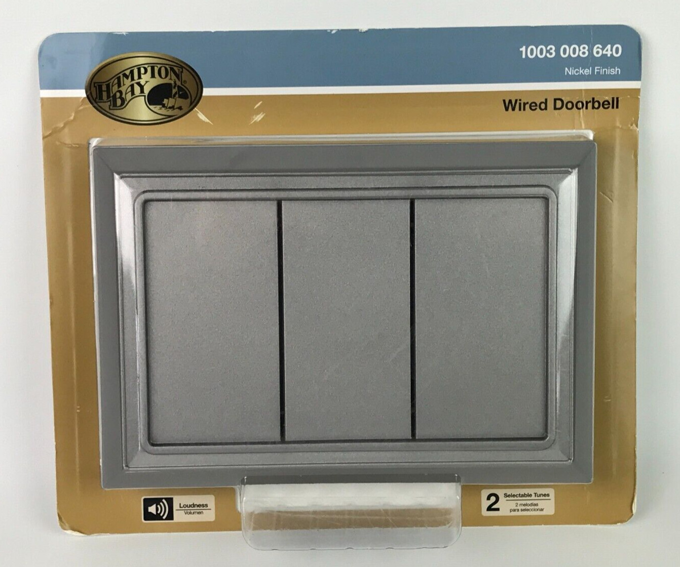 Hampton Bay Wired Doorbell Nickel Finish 1003 008 640 HB-2749-03 - New - Sealed