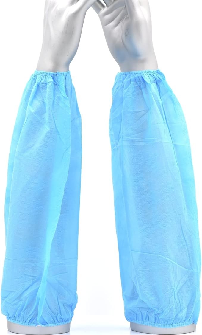 Arm Protection Sleeves 100 Pack, Reusable Non-Woven Covers, Blue