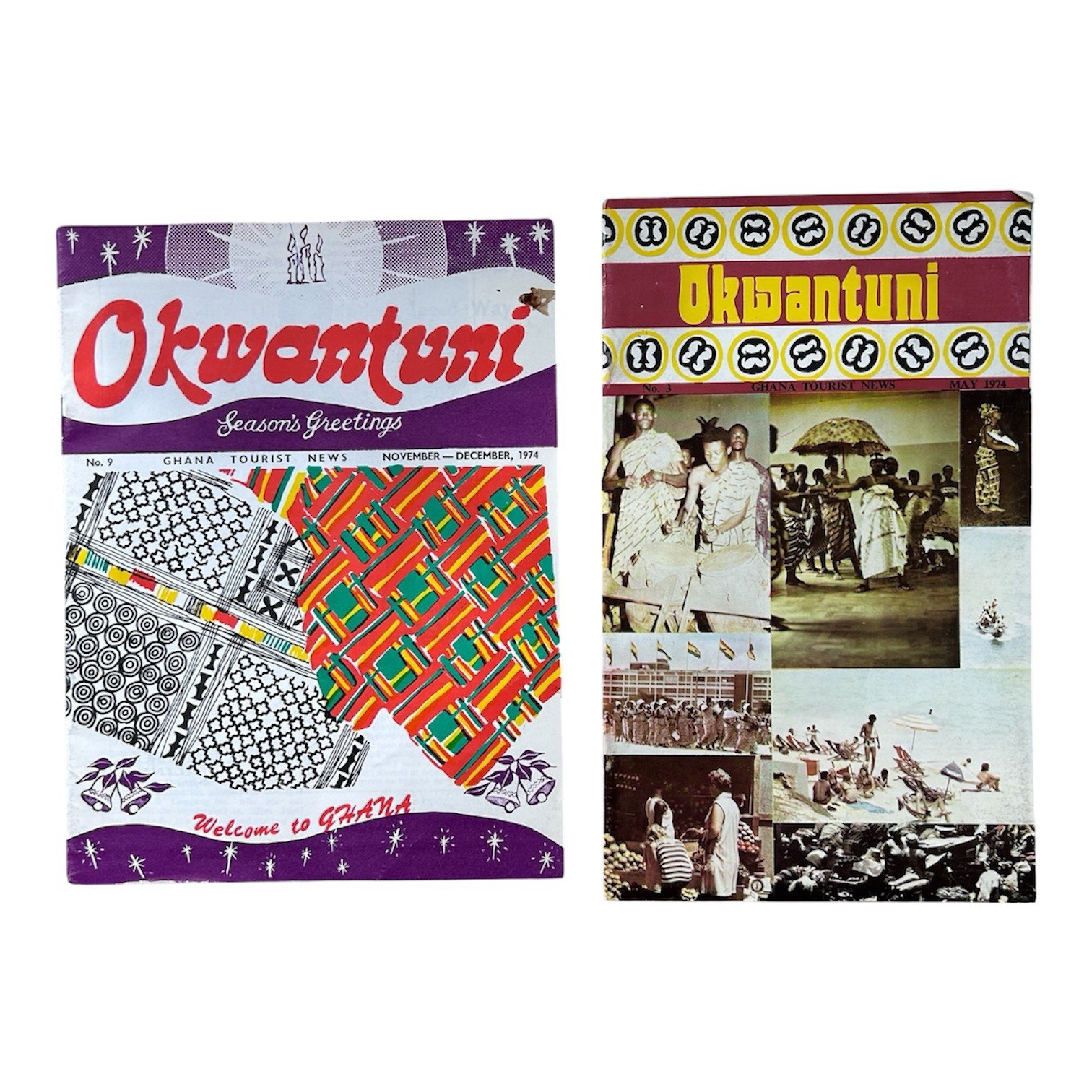 Vtg 1974 Okwantuni Ghana Tourist News Magazines Lot African Travel Ads Aviation