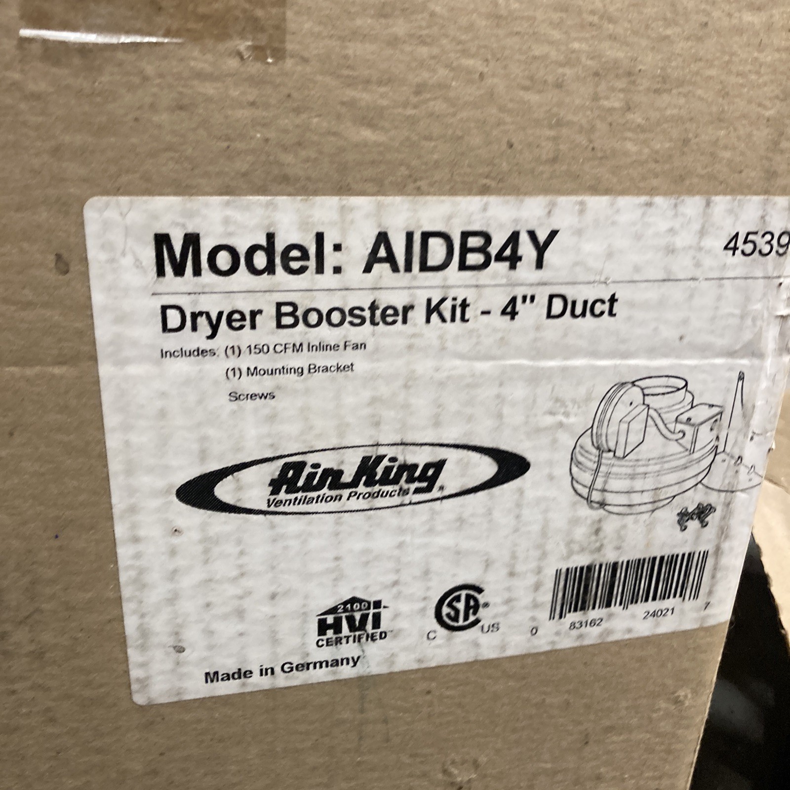 AIR-AIDB4Y 4IN IDRYER BOOSTER FAN