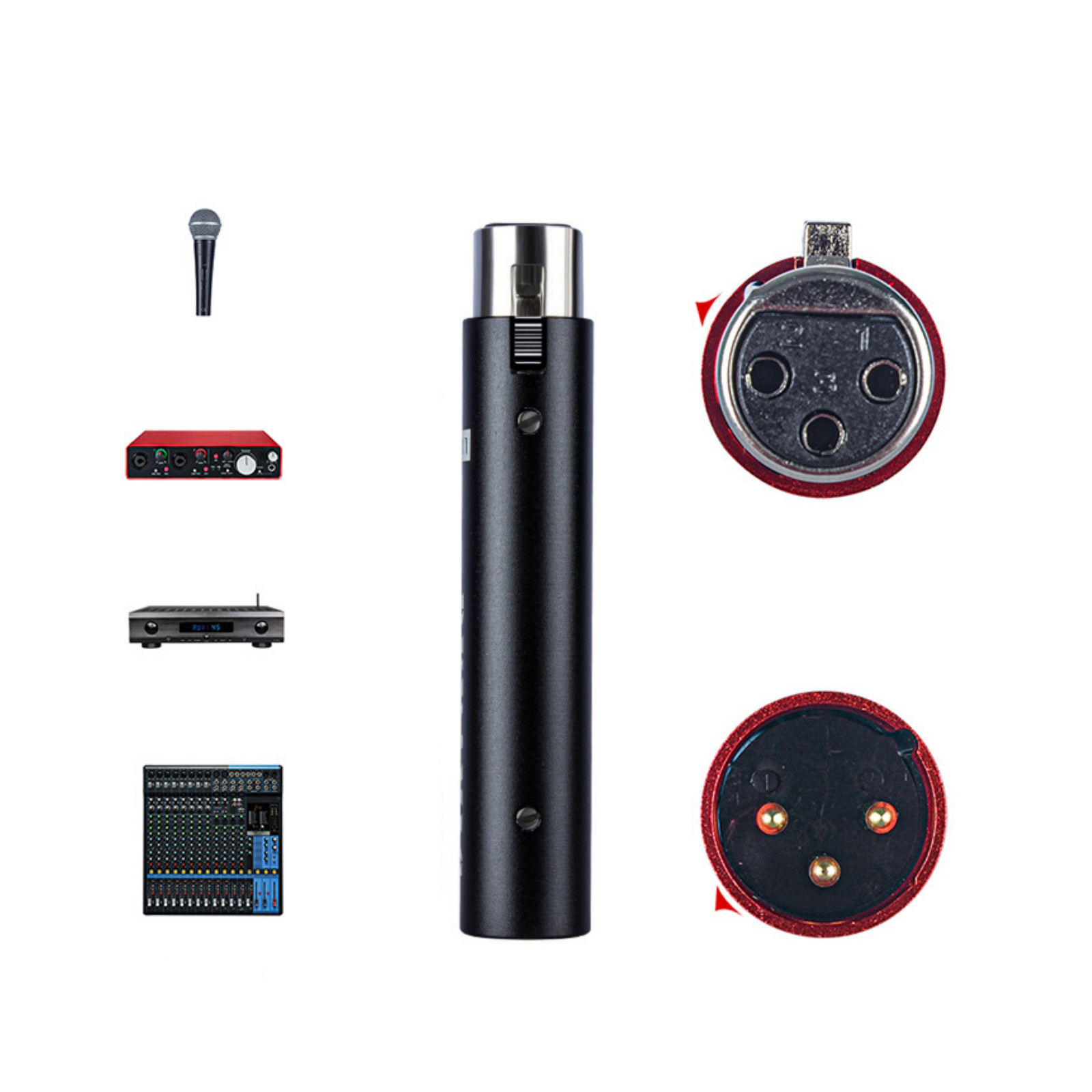 Versatile Inline Microphone Preamp +28DB Gain 48V Phantom Power Lossless Audio