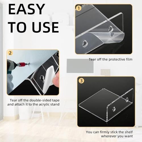 Acrylic Wall Shelves for Storage,Floating Shelf,Acrylic 3.9 Inch 24Pack Clear