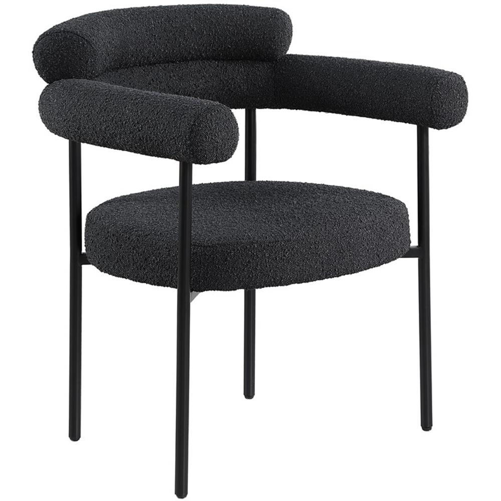 Meridian Furniture Blake Black Boucle Fabric Dining Chair Set of 2