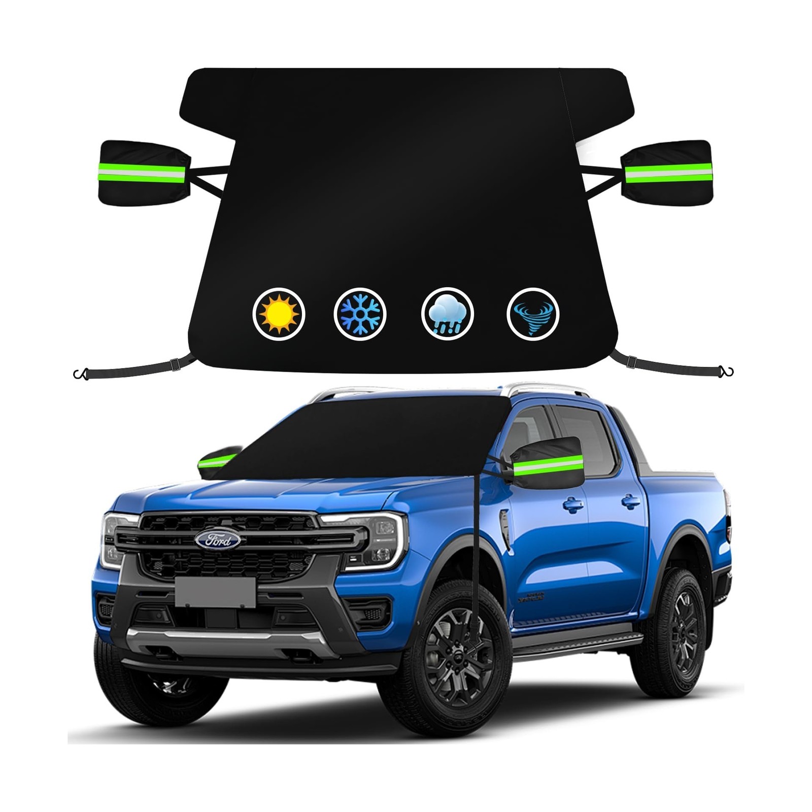 Car Windshield Cover for Ice and Snow, 600D Oxford Fabric Winds... FAST USA SHIP