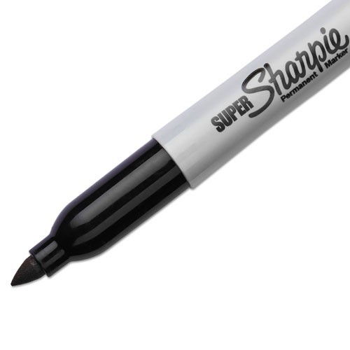 Sharpie 33666 Super Permanent Marker, Fine Bullet Tip, Black, 6/Pack
