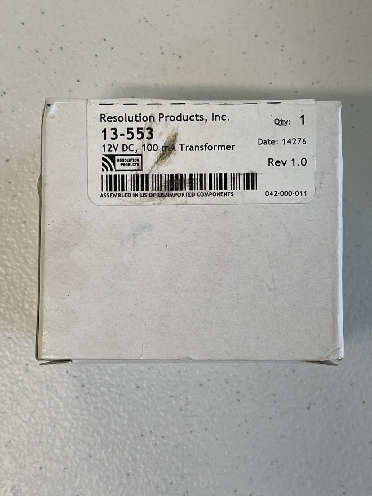 RESOLUTION PRODUCTS TRANSFORMERS 13-553 12V 100MA NEW IN BOX