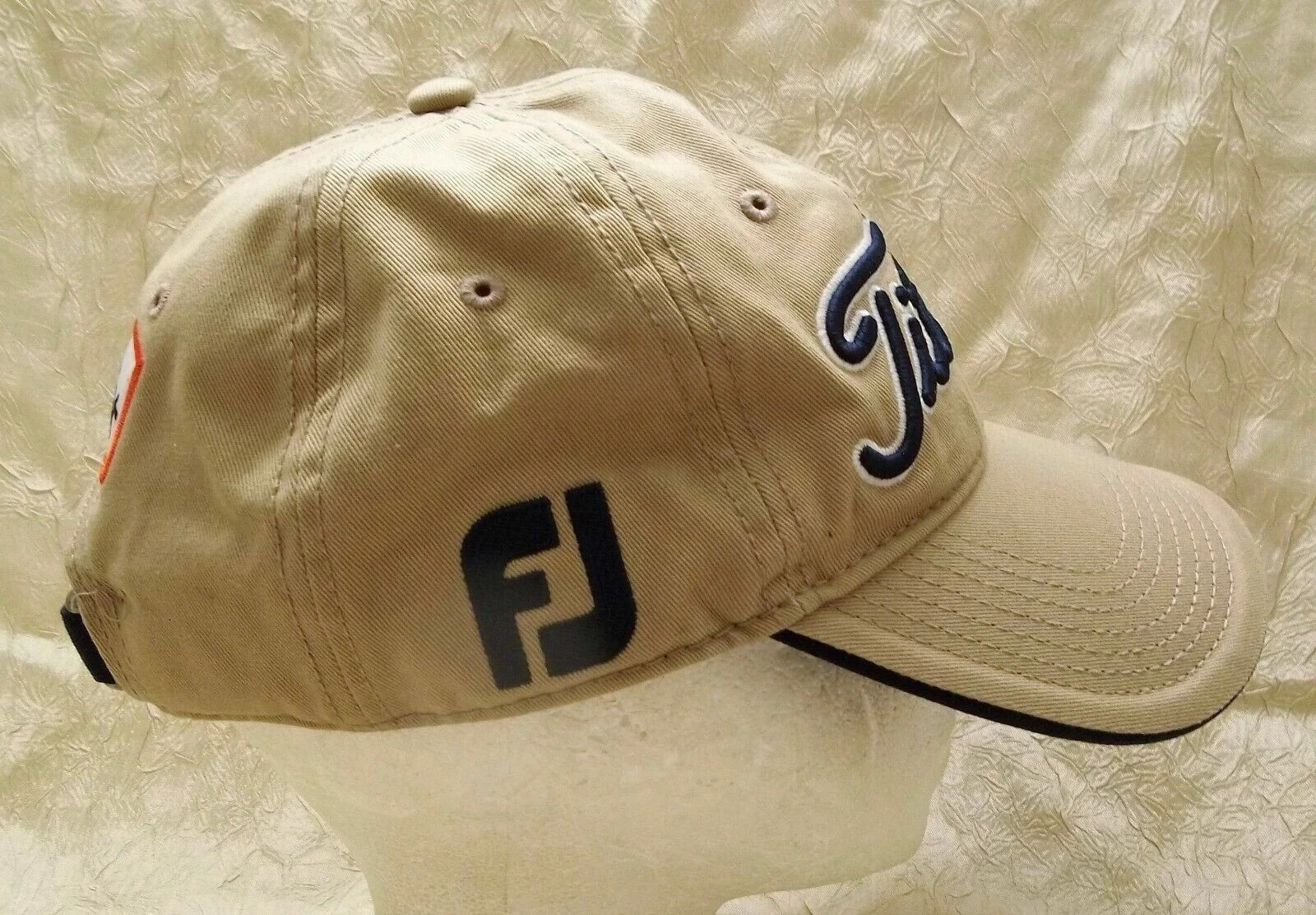 Titleist Khaki Hat with Blue Lettering Adjustable Golf Cap