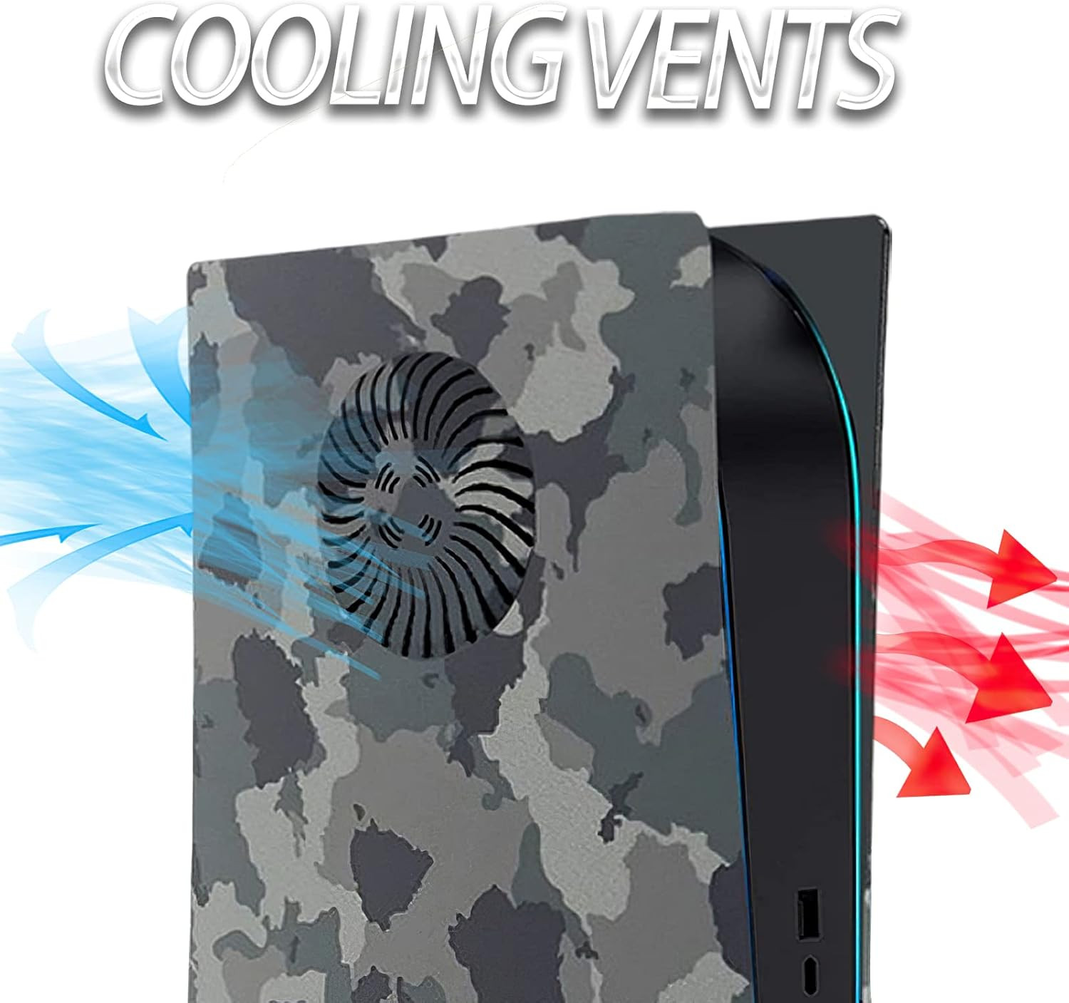 Cover Plates with Cooling Vent for PS5 Disc Edition Console, Accessories