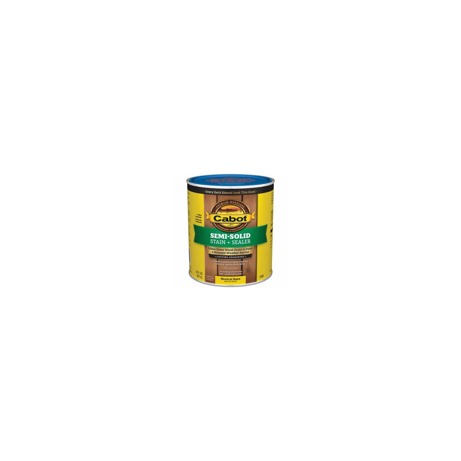 Cabot 17406-05 Semi-Solid Deck & Siding Stain + Sealer, Neutral Base, 1-Qt. -