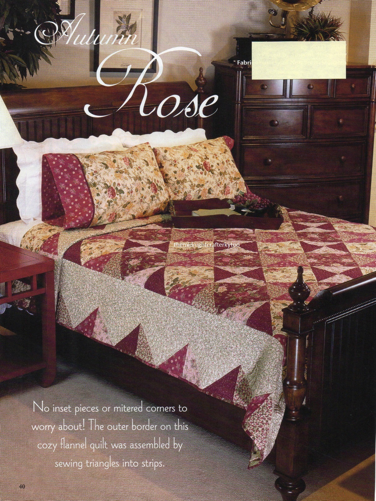 Autumn Rose Quilt Pattern Pieced PC