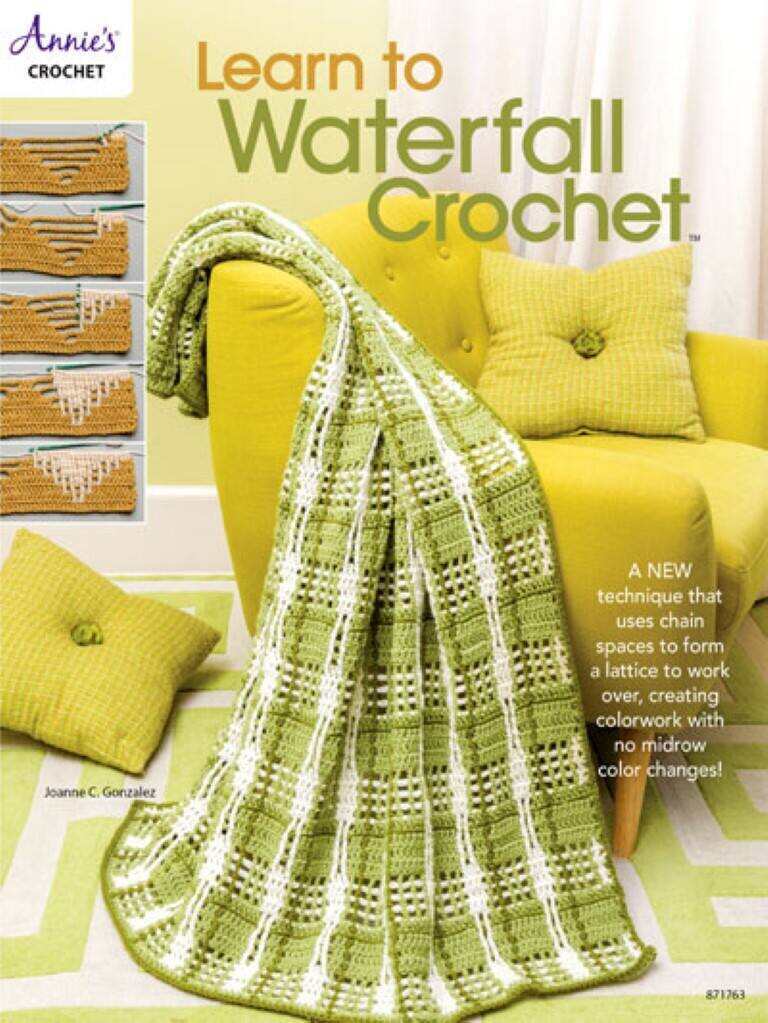 NEW!!! ANNIE'S LEARN TO WATERFALL CROCHET 6 DESIGNS A NEW TECHNIQUE