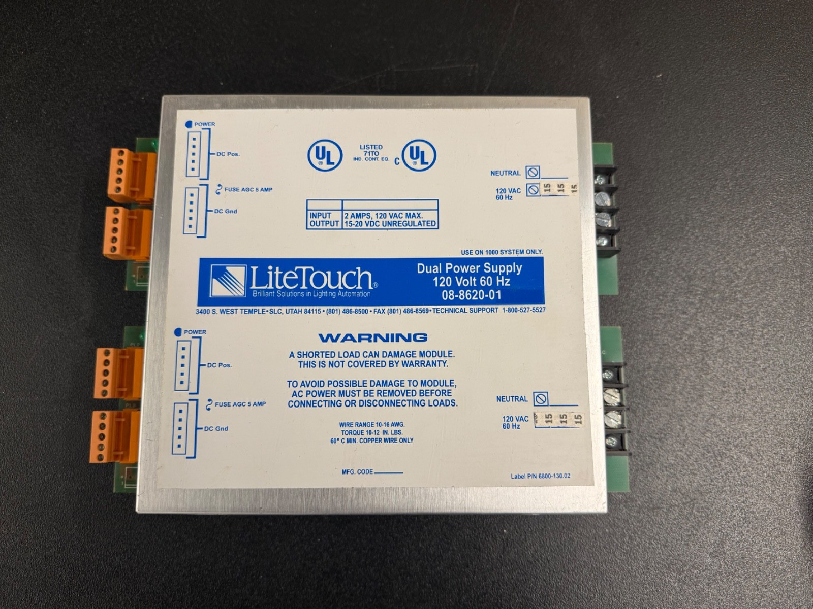 LiteTouch Dual Power Supply 08-8620-01 Tested Working Lighting System PSU