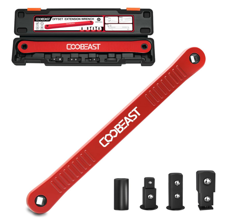 Offset Extension Wrench Set, Impact Ready Socket Extender Tool with Versatile...
