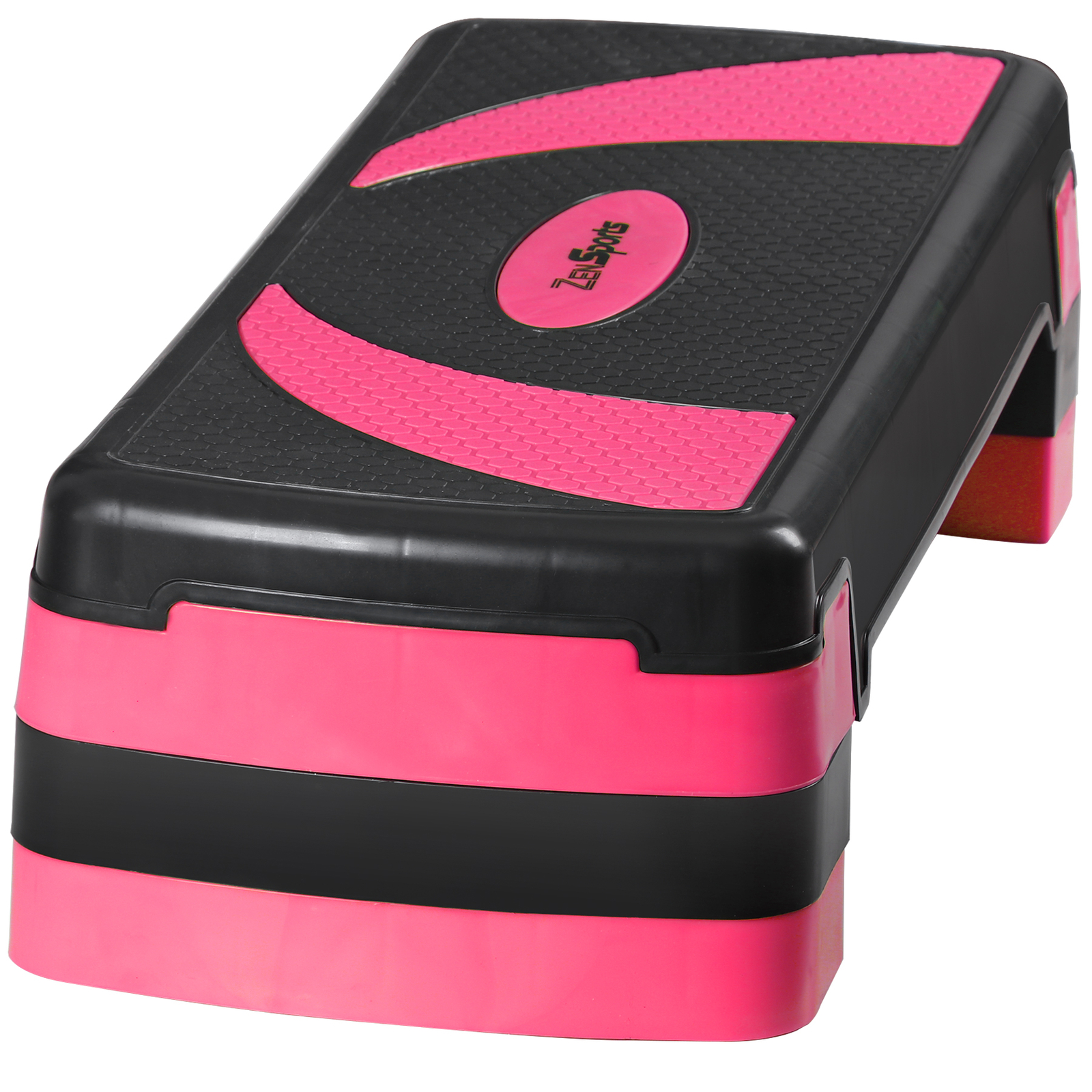31" Adjustable Exercise Step Platform, 3-Level Height Non-Slip Surface Pink