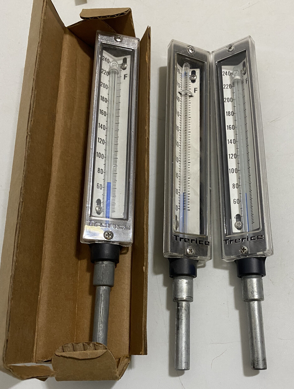 Lot of 3 Trerice Thermometer 2" STEM SPIRIT FILLED 30-240 & 300 F 435010207