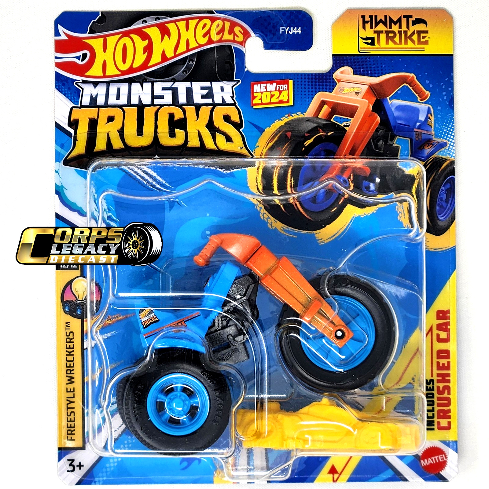 Hot Wheels Monster Trucks HWMT Trike 1:64 2024 12/12 Freestyle Wreckers NEW
