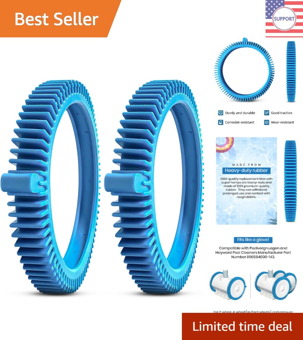 Aftermarket 2-Pack Pool Cleaner Tires – Compatible with Hayward & Poolvergnuegen