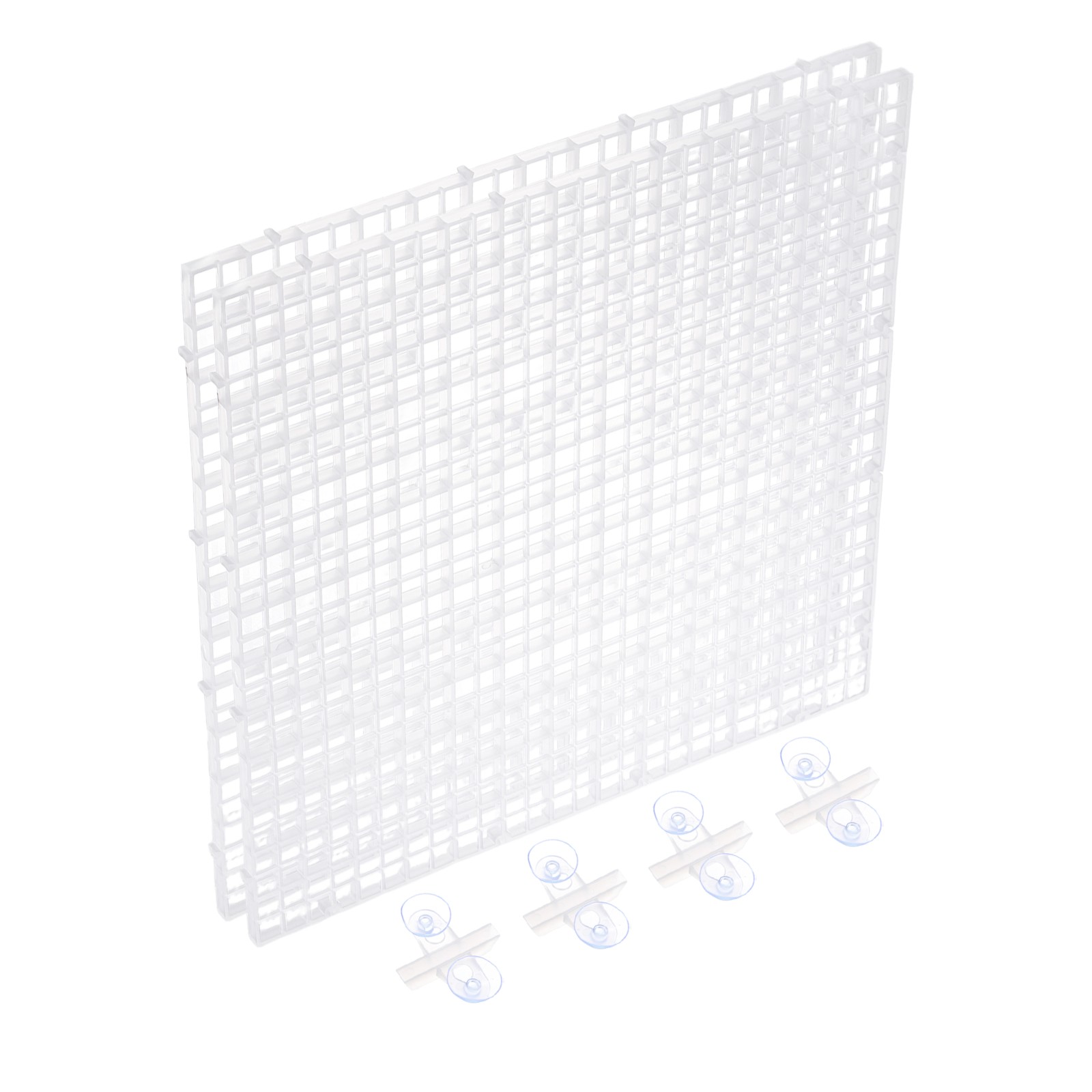 2Pcs Aquarium Fish Tank Divider, 12x12 Inch Egg Crate with Suction Cups, Clear