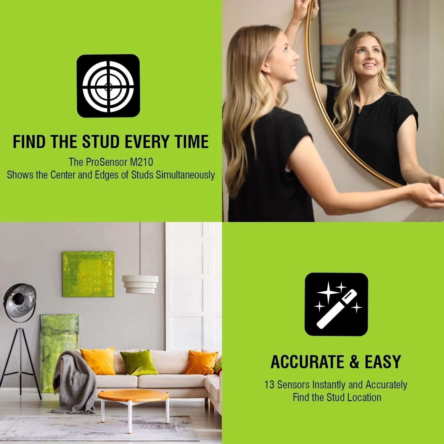 Rugged ProSensor Stud Finder with 13 Sensors – Essential for Safe Installations