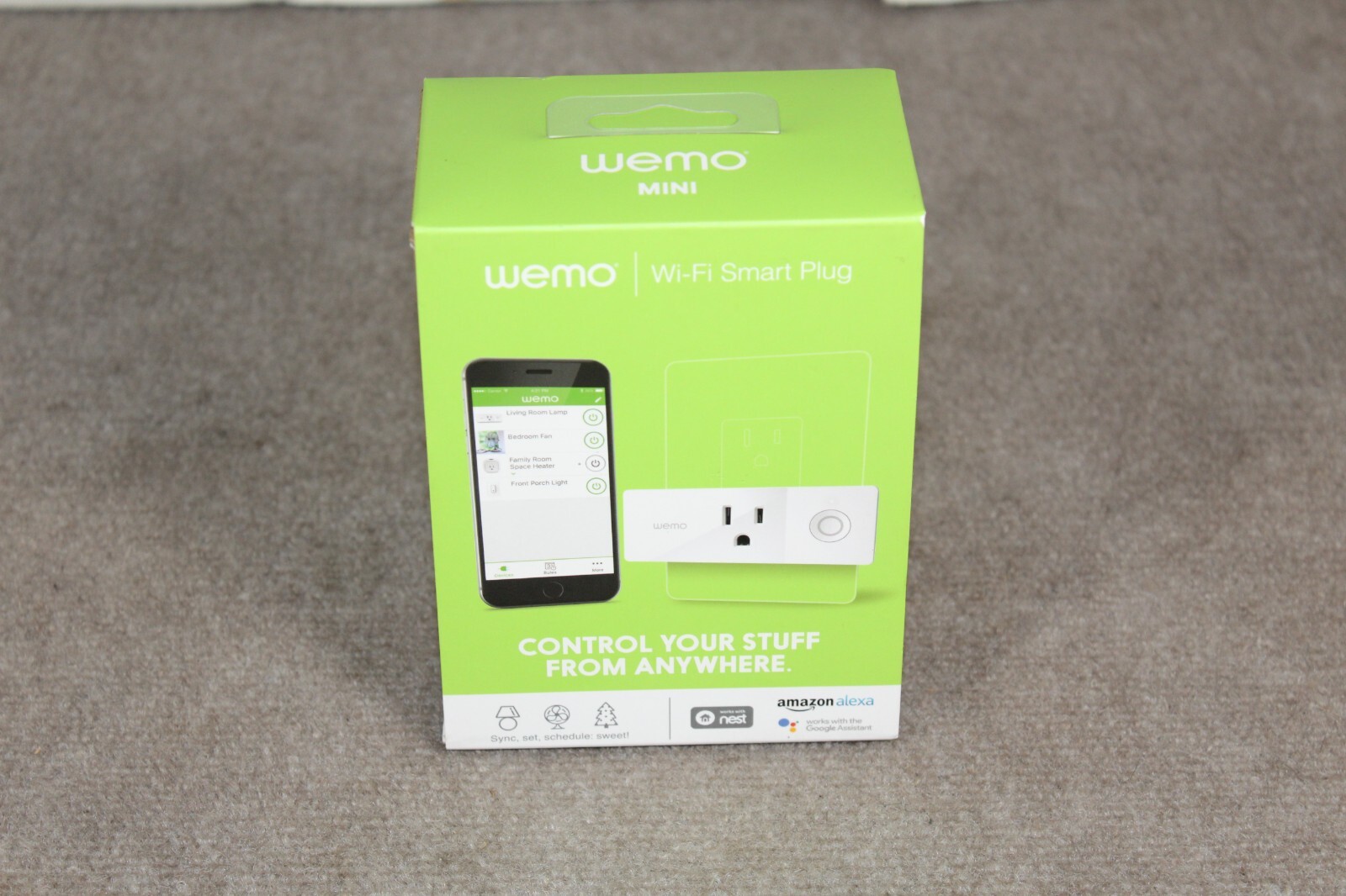 WeMo WiFi Enabled Mini Smart Plug - White (F7C063)  One Plug New Alexa & Google