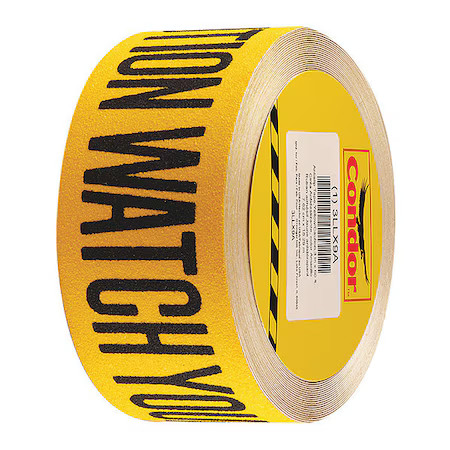 Condor Gran13520 Anti-Slip Tape, Black/Yellow, 3In X 60 Ft.