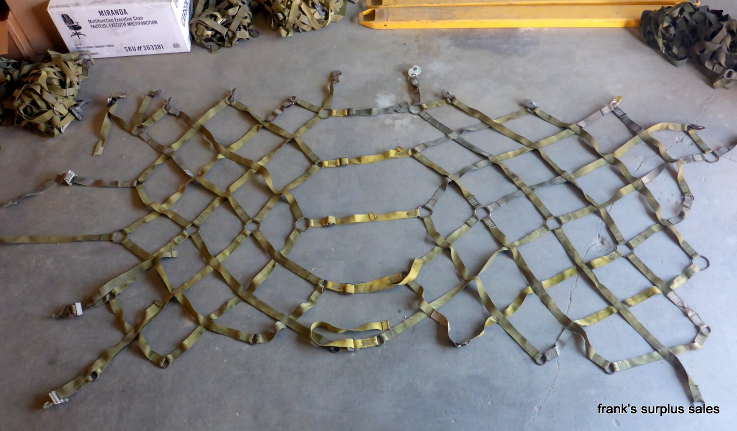 Military Aircraft Cargo Net Tie Down 6' x 14' (72" x 168") Climbing Net Green #1