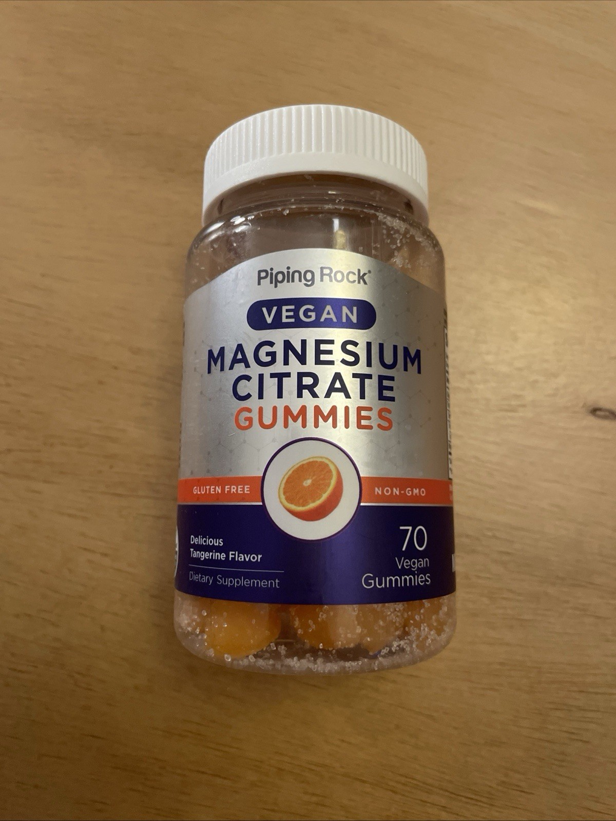 New 70 Vegan Magnesium Citrate Gummies Tangerine Flavor NON-GMO Gluten Free