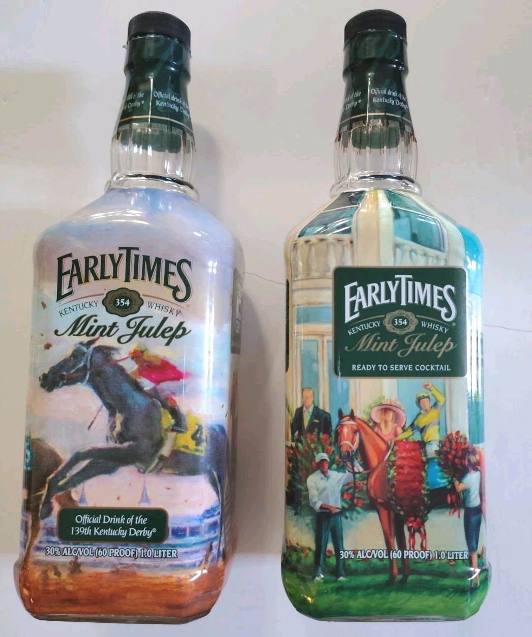 139th & 140th KY Derby Commemorative Early Times Bourbon RTS Mint Julep Bottles