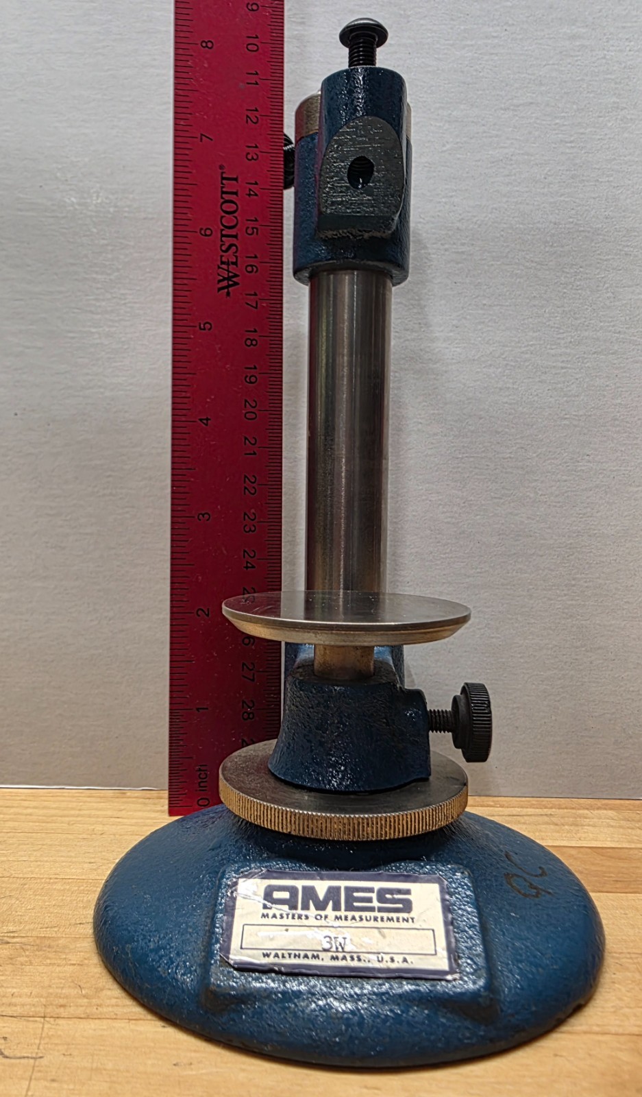 B.C. AMES Co., 3W Indicator Stand with fine adjust table.