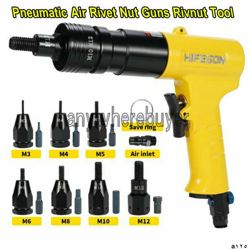 1PCS Pneumatic Air Rivet Nut Guns Rivnut Tool For M3 M4 M5 M6 M8 M10 M12 Nuts