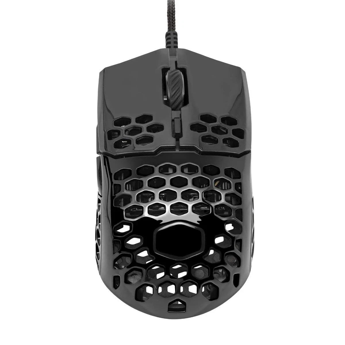 MM710 Glossy Black Gaming Mouse Honeycomb Shell 16000 DPI Optical Sensor