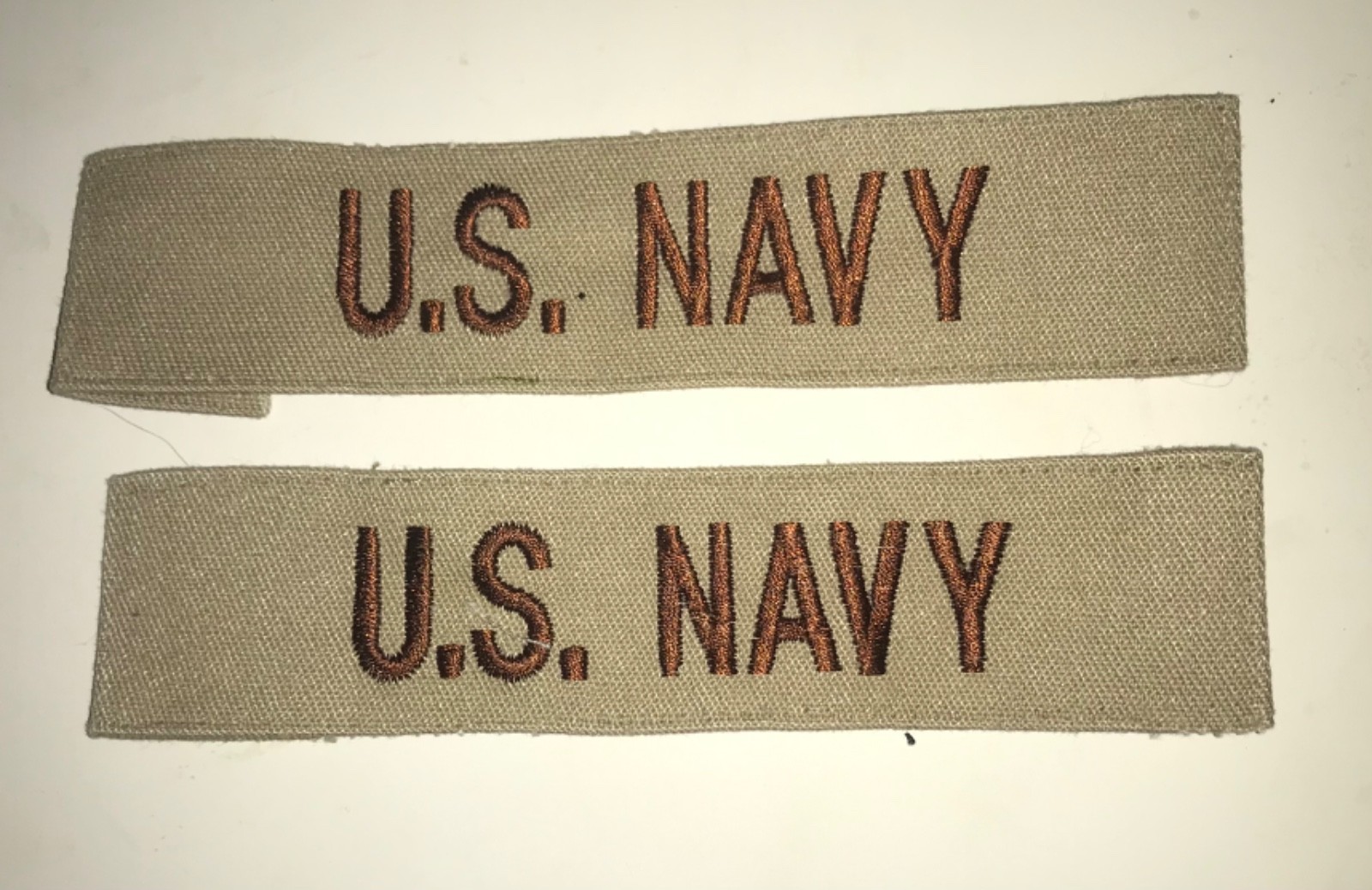 US NAVY Tape for Desert DCU BDU Camo Shirt : set of 2 sew on tapes