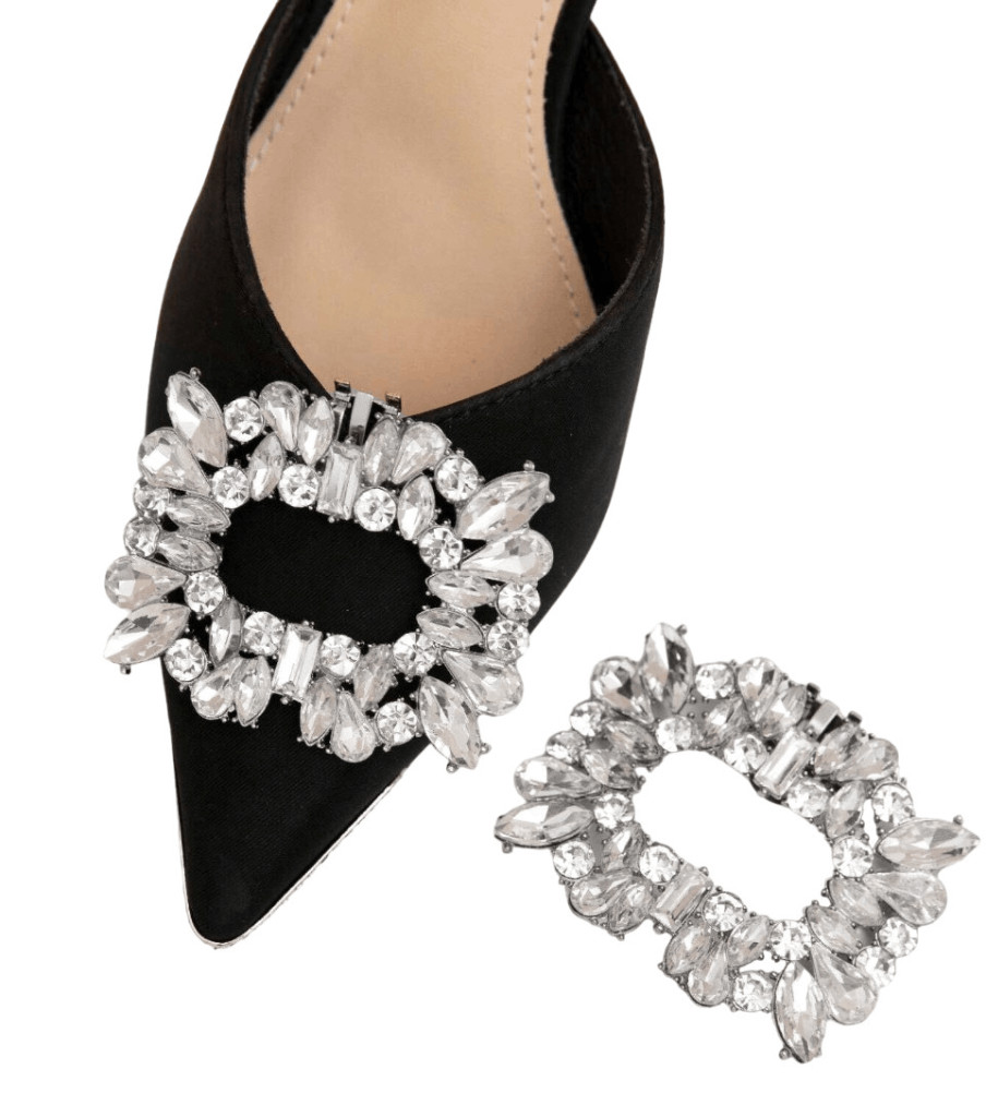 2pcs Rhinestone Square Buckle Shoe Jewelry Clips Decor Accessories NEW