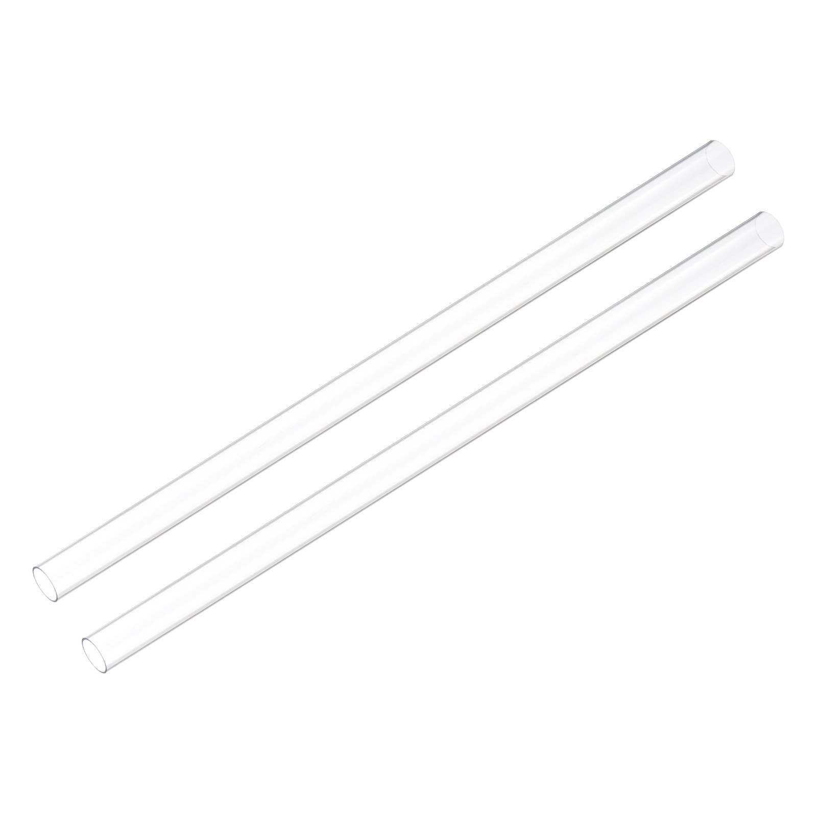2pcs Rigid Round Clear Tubing 10mm(2/5") ID x 13mm(1/2") OD x 1Ft(305mm) Length
