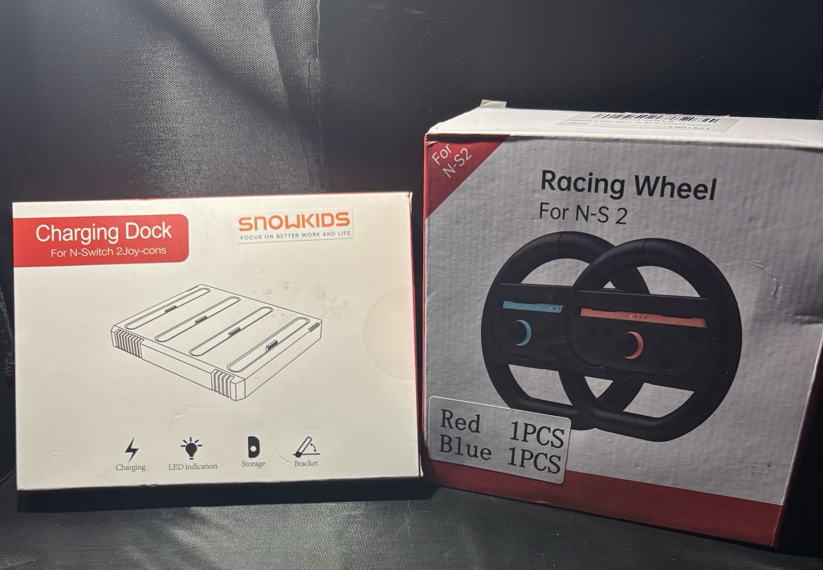 For Switch 2 - Mixed Bundle - Joy-Con Charging Dock + Cable and 2 Racing Wheels