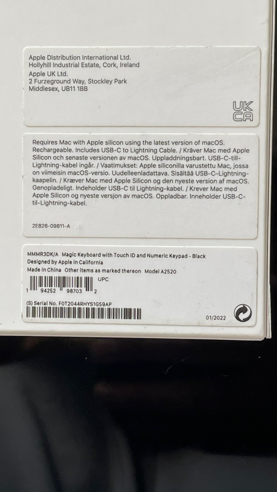 Dutch! Apple Magic Keyboard with Numeric Keypad - Black - MMMR3DK/A