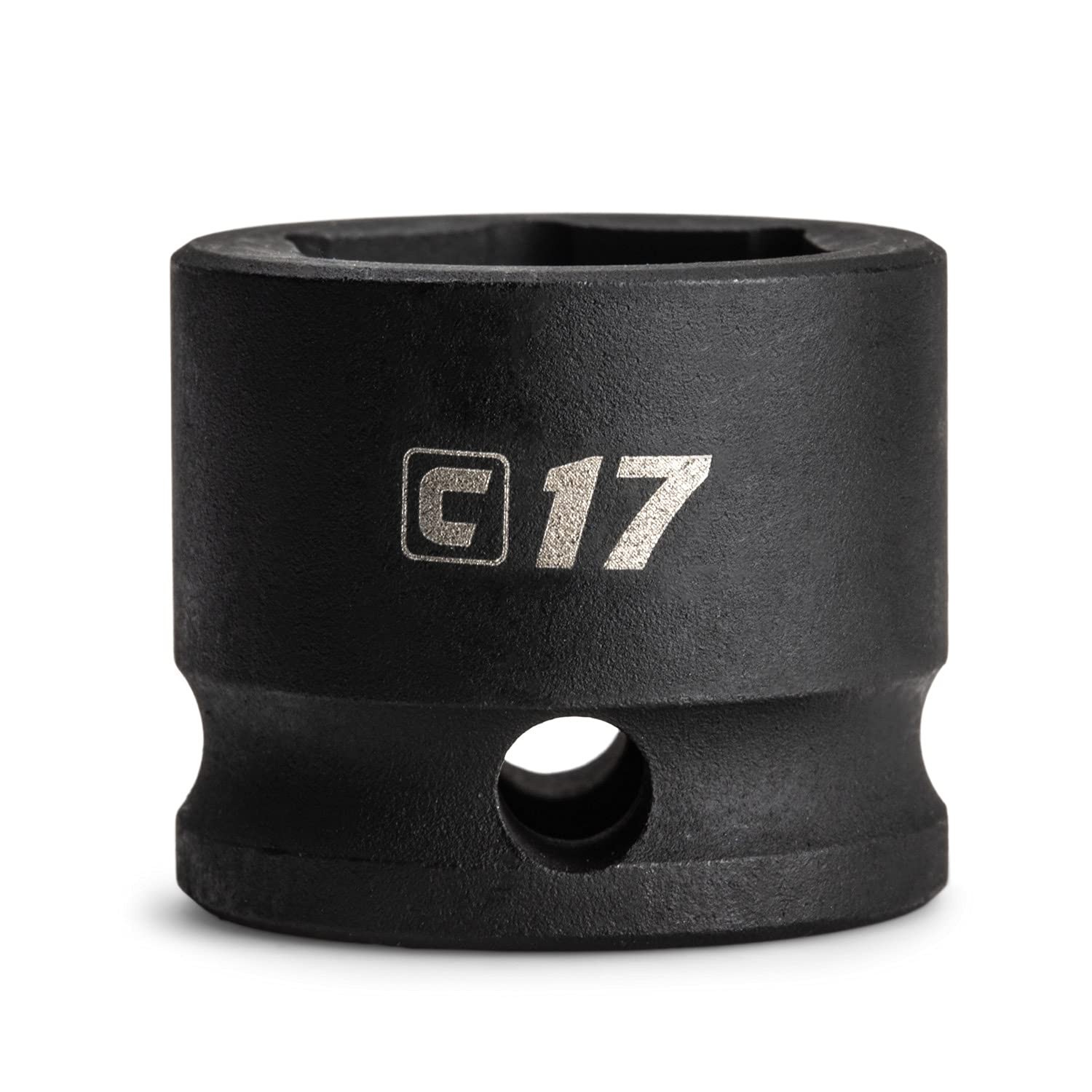 Capri Tools 17 mm Stubby Impact Socket, 3/8 in. Drive, 6 Point, Metric 17