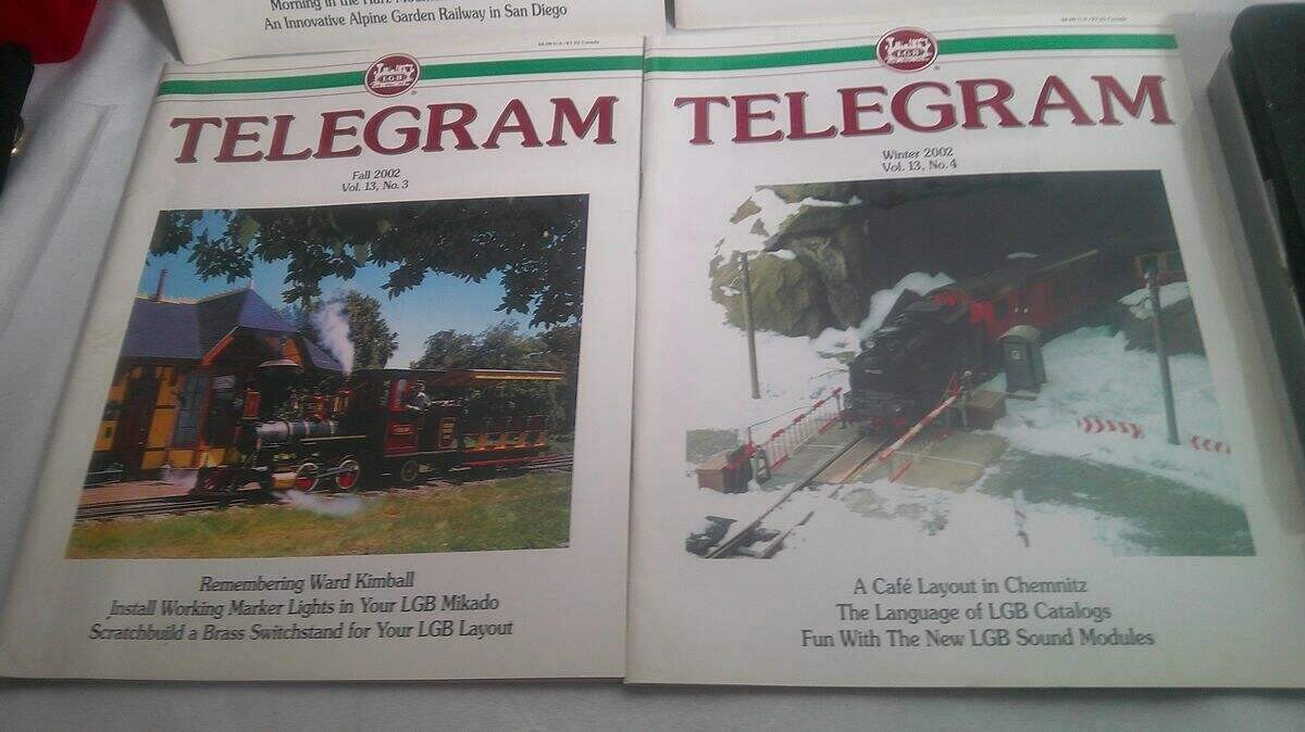 2002 LGB TELEGRAM MAGAZINES COMPLETE YEAR-NR MINT CONDTION !!