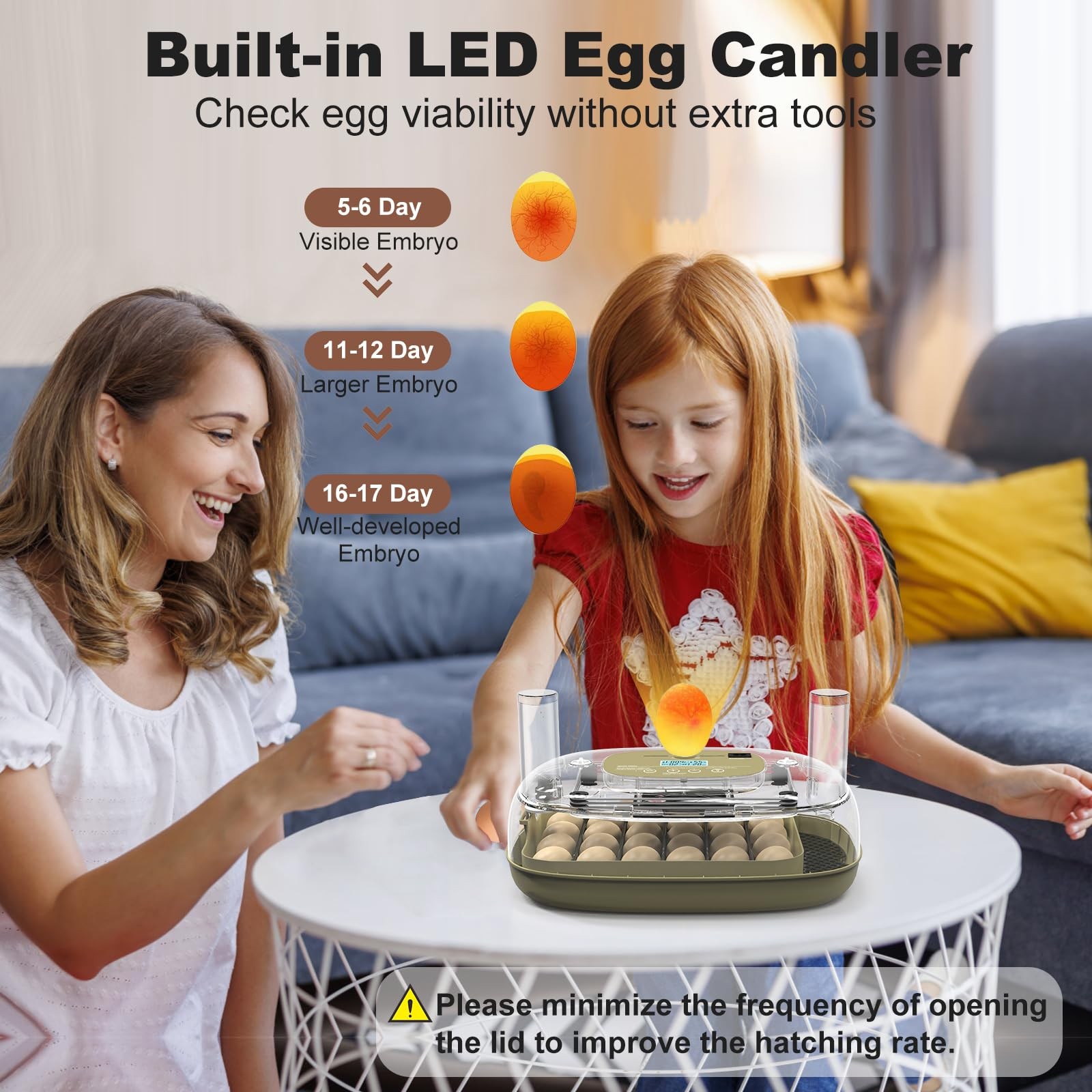 Incubators for Hatching Eggs,24 Egg Incubator with Automatic Egg Turning and ...