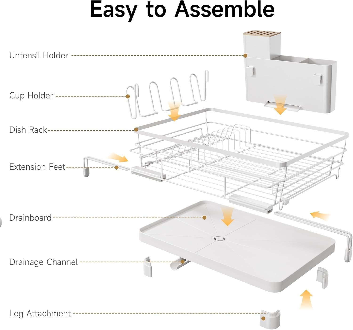 Dish Drying Rack, Extendable Dish Rack Over Sink, Large Stainless Steel Dish ...