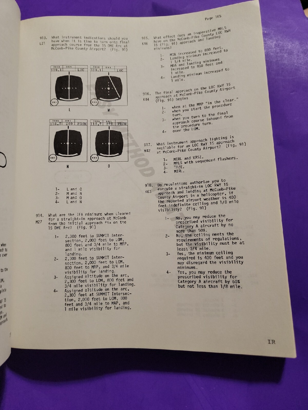 Easy Method Instrument Rating Written Test handbook 1979 VG+++