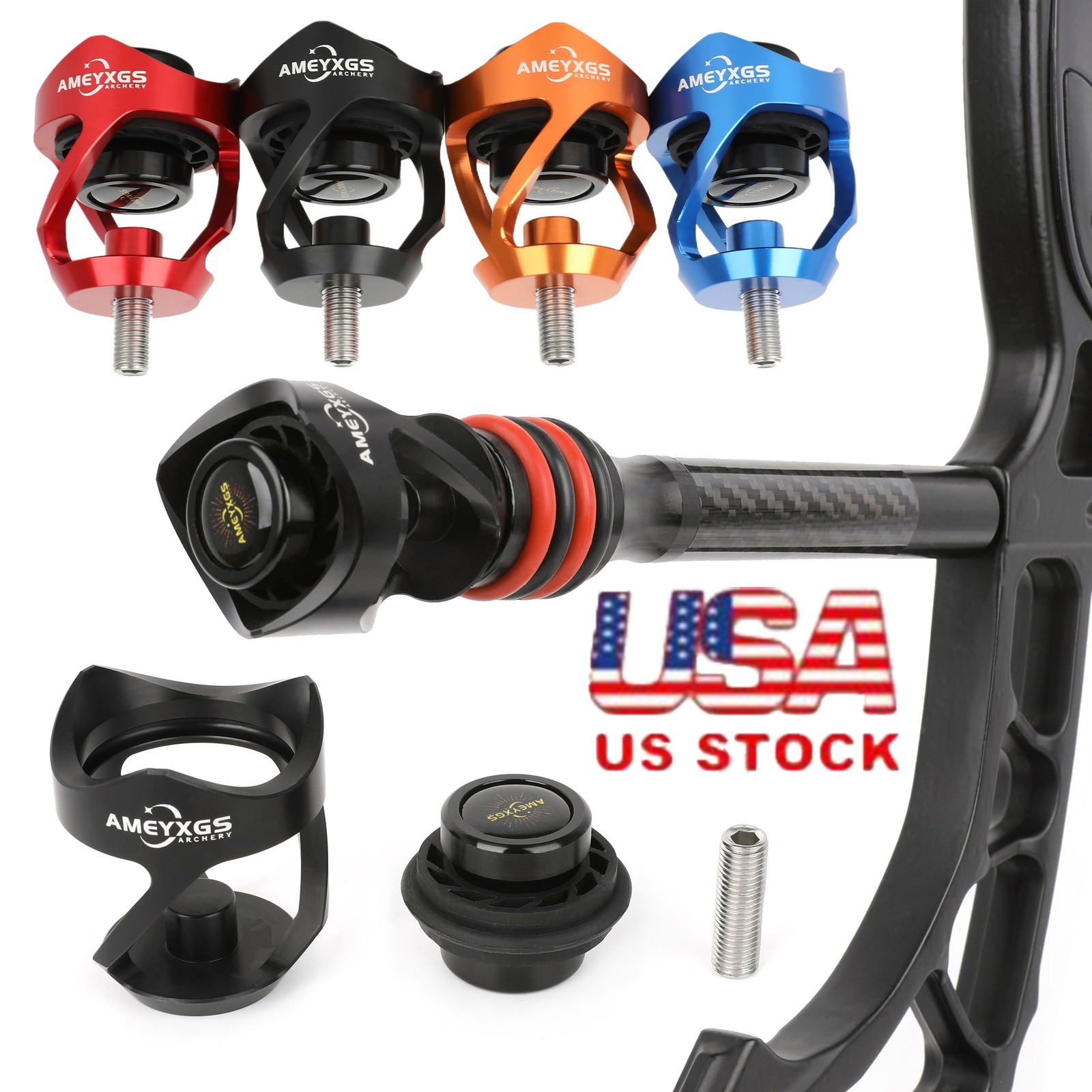 Archery Stabilizer Damper Ball Riser Carbon BalanceBar Shock Absorber Hunting US