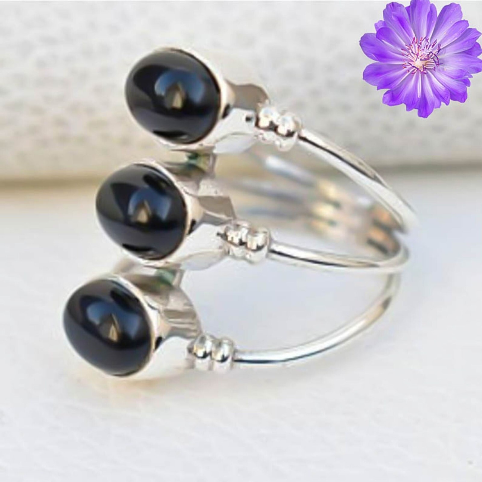 Black Onyx Gemstone 925 Sterling Silver Ring Handmade Jewelry Ring For Gift