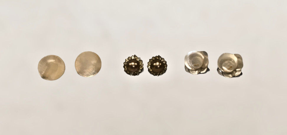 vintage screw back button earrings 3 pairs
