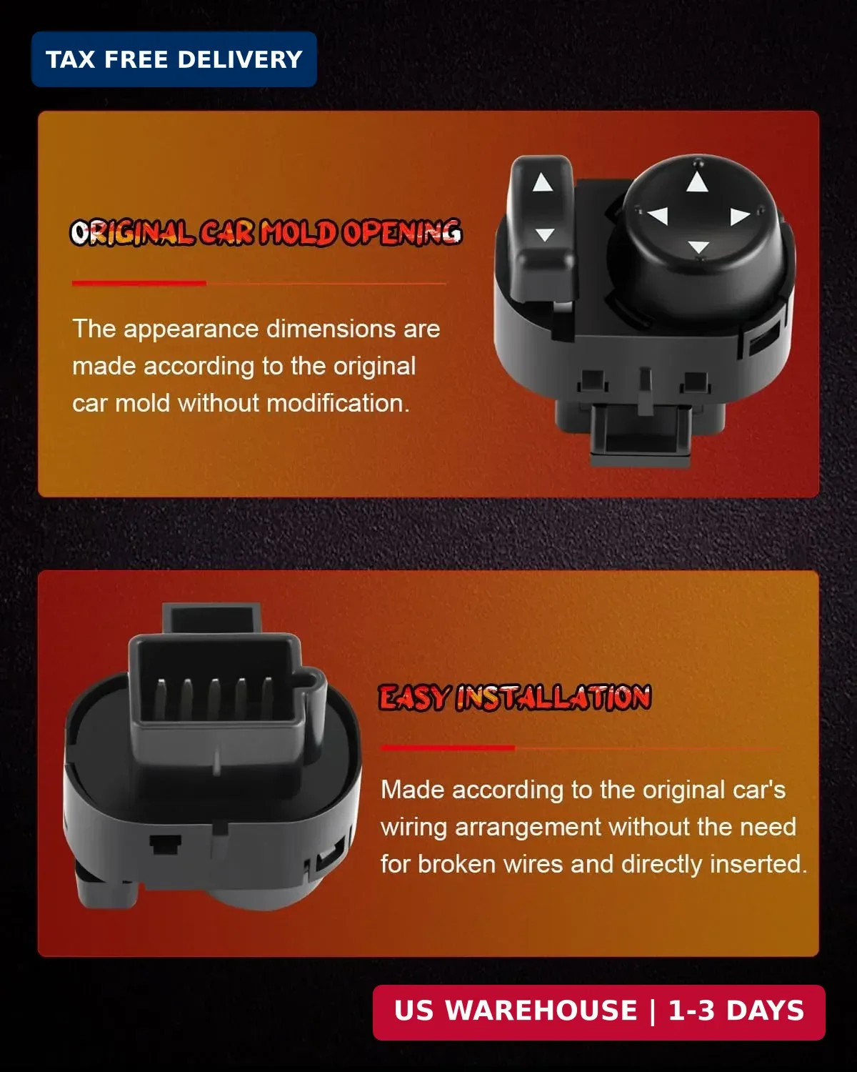 OE Power Mirror Control Switch - Compatible with 2006-11 Chevy HHR & 2004-08 Mal