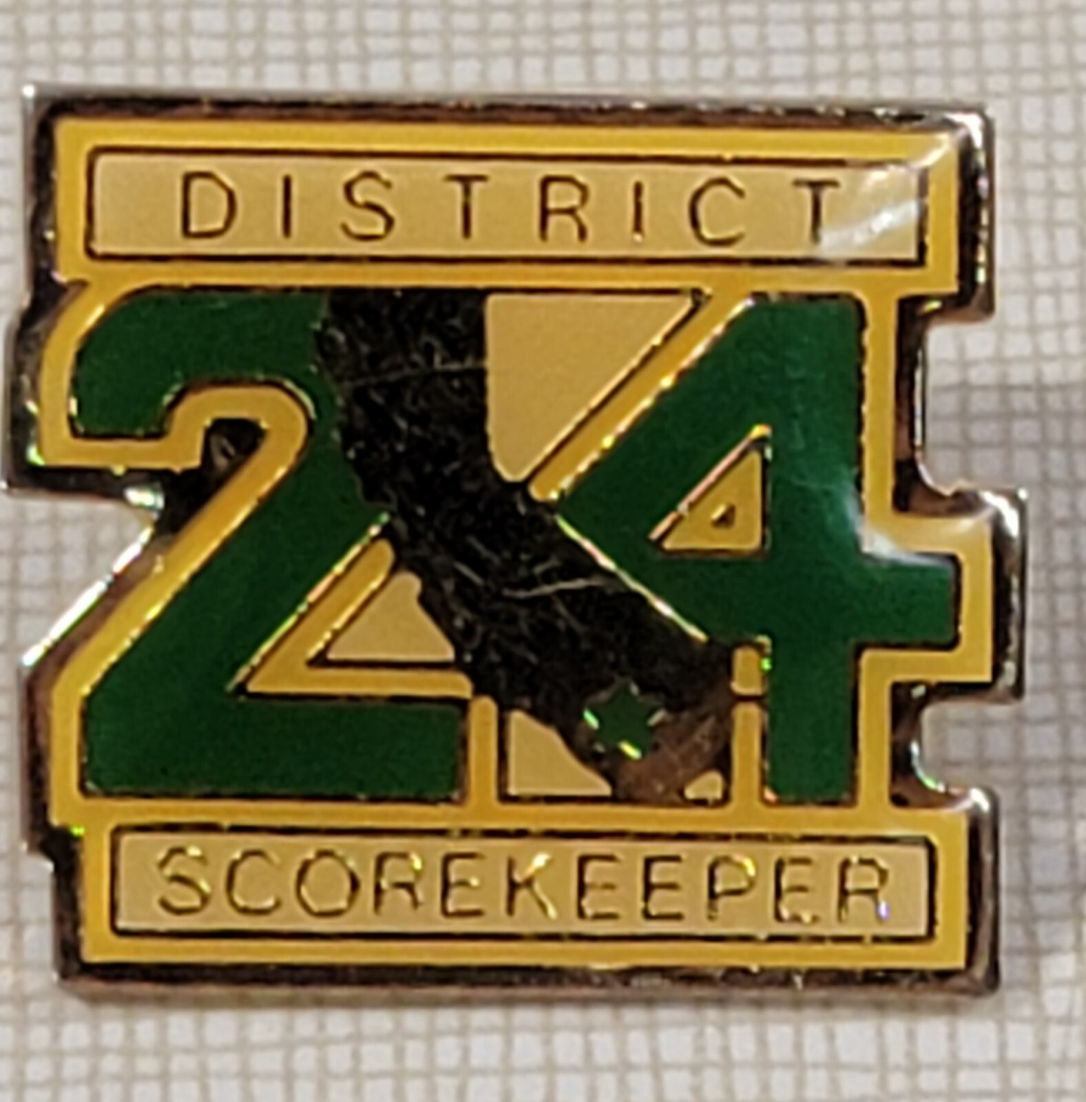 California District 24 Little League Baseball Lapel Hat Pin Scorekeeper.