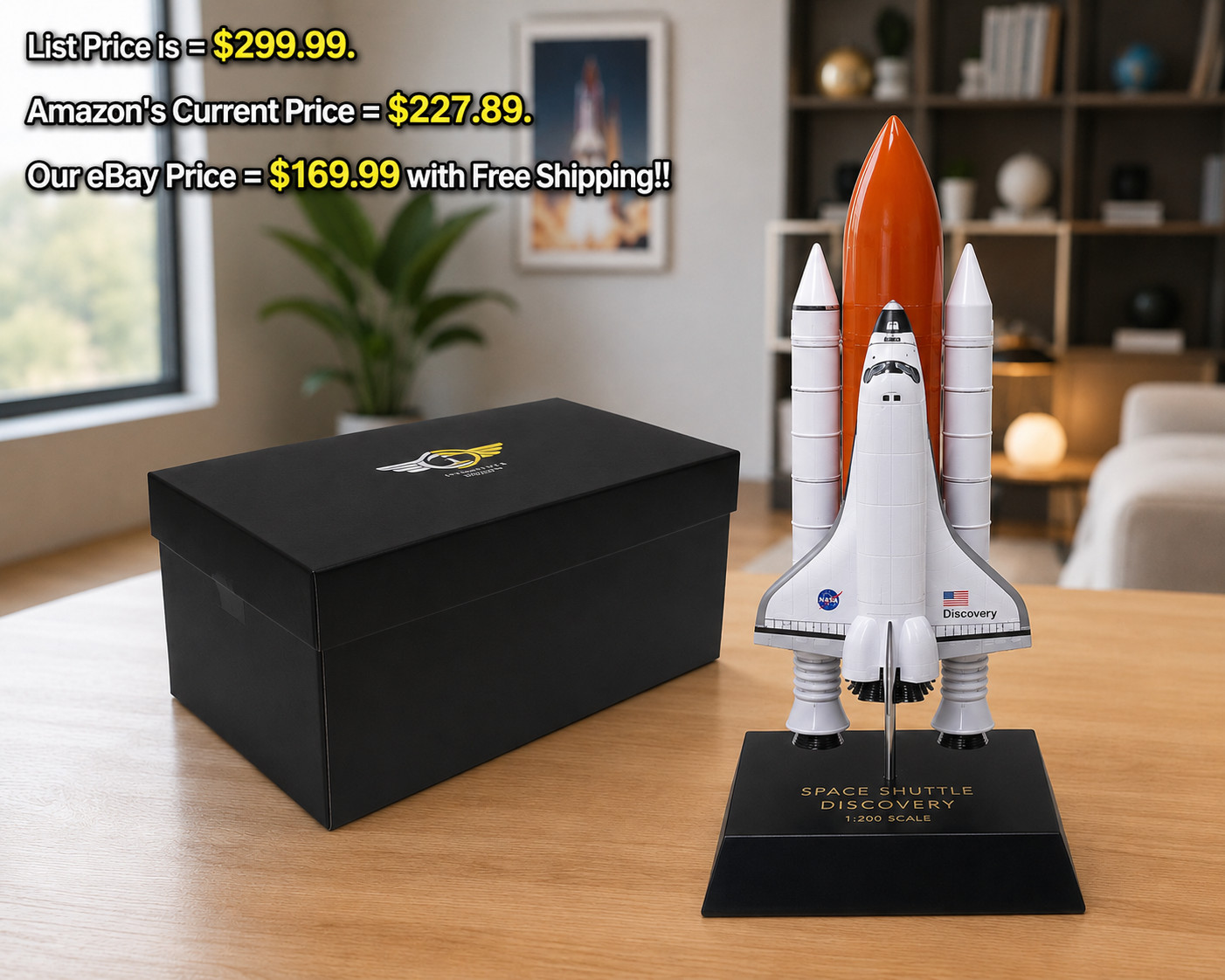 Executive Series NASA Space Shuttle Discovery Orbiter Full Stack 1/200 Scale NEW